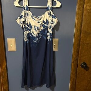 Blue and White Floral Dress